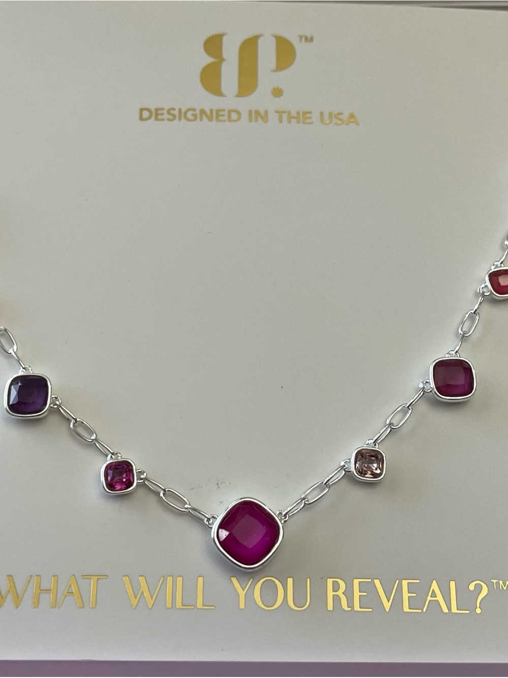 Bomb Party Jewel Candy Necklace “Adventure Awaits” Rio Heat Silver/Pinks New